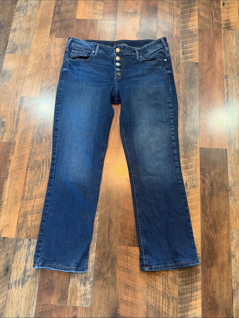 Women's Dark Blue Button-Fly Jeans 36 x31 (6015B)